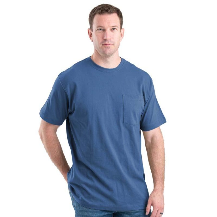 Workwear Berne T-Shirts | Berne Men'S Heavyweight Short Sleeve Pocket Tee