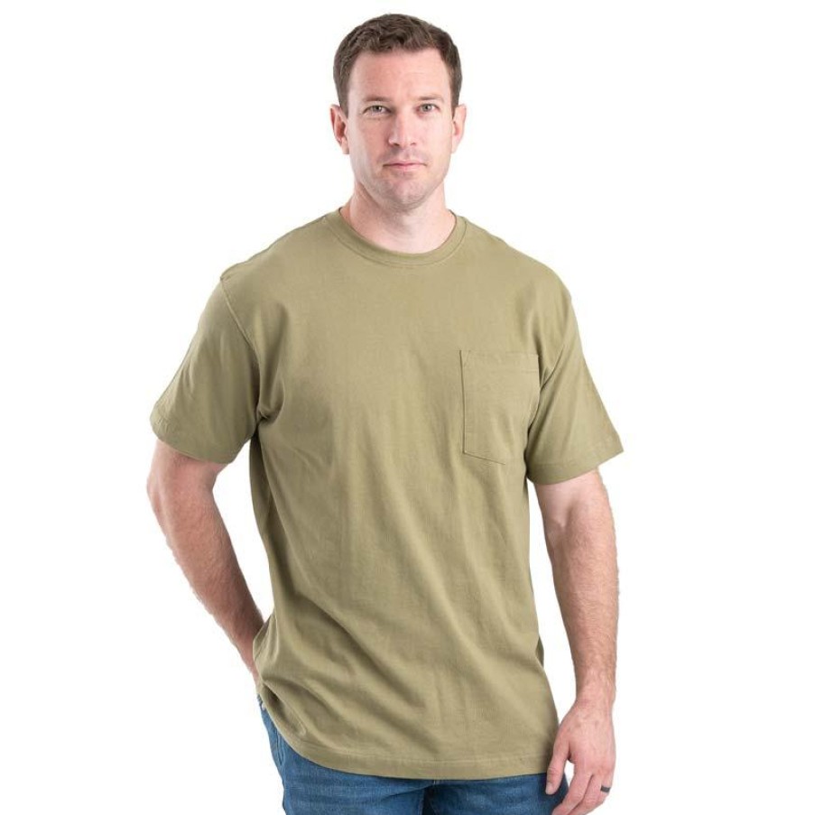 Workwear Berne T-Shirts | Berne Men'S Heavyweight Short Sleeve Pocket Tee