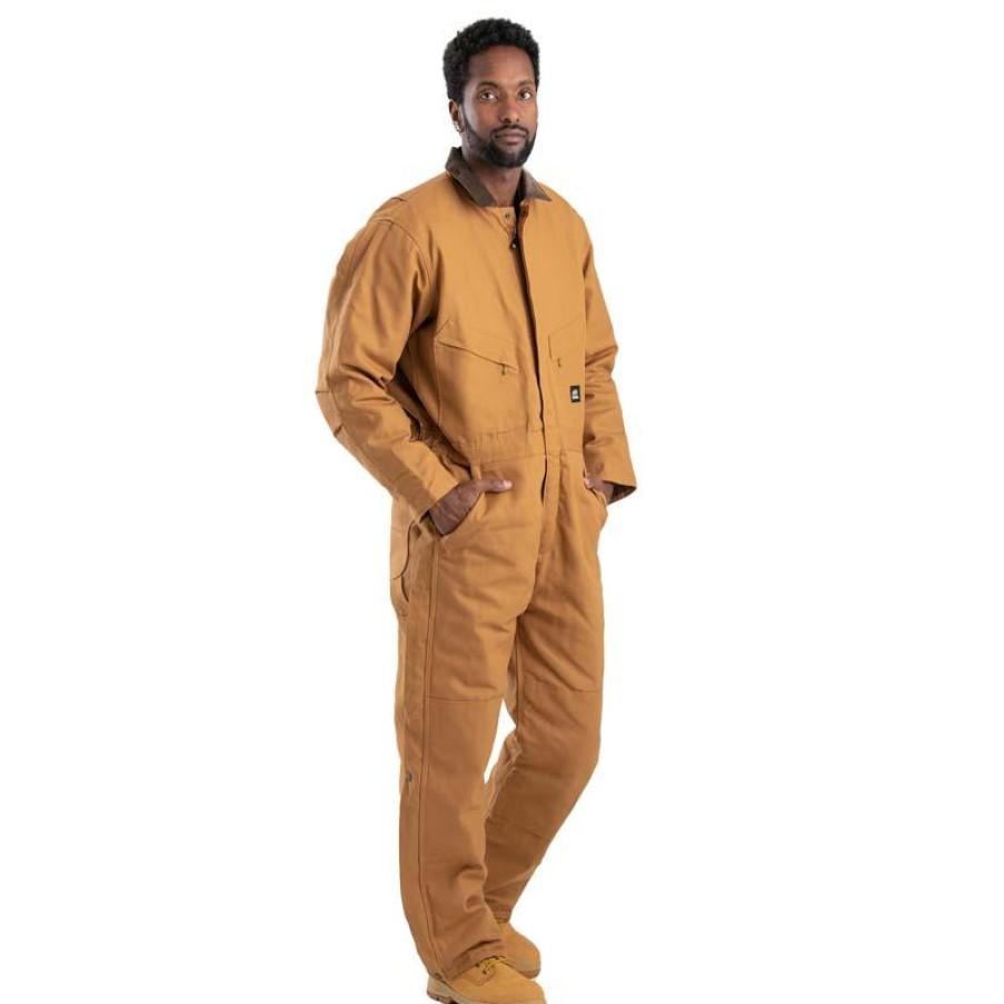 Outerwear Berne Coveralls | Berne Men'S Deluxe Quilt Lined Insulated Coveralls