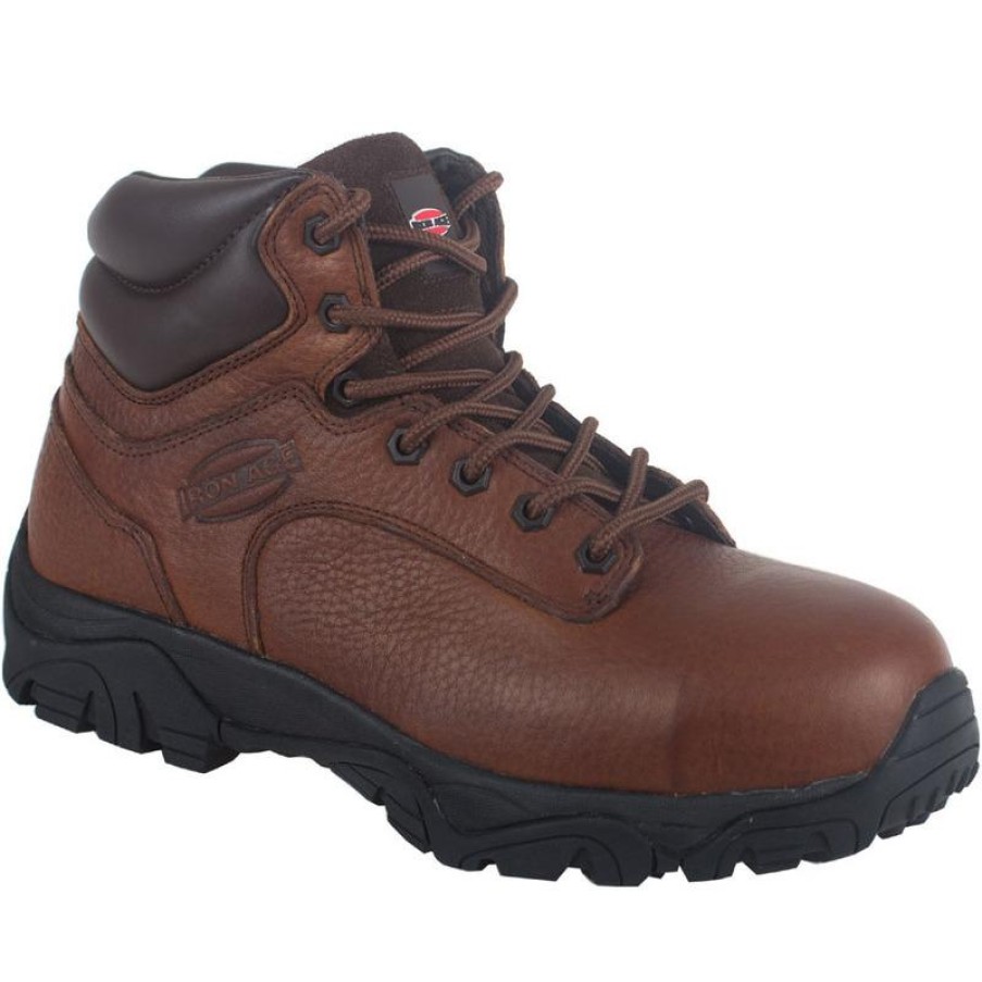 Footwear Iron Age Non-Steel Safety Toe | Iron Age Trencher 6-Inch Composite Toe Work Boots Brown