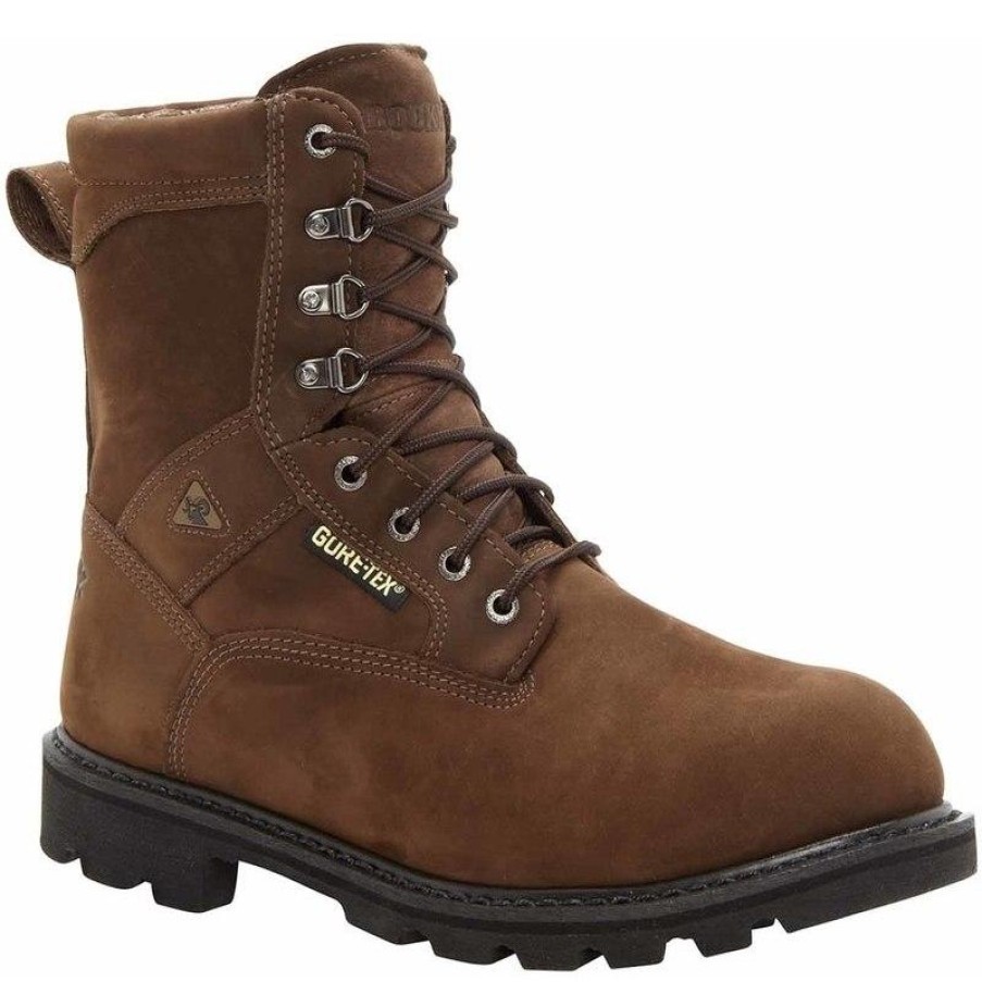 Footwear Rocky Steel Toe | Rocky Men'S 9 Inch Original Ranger Steel Toe Gore-Tex Boots Brown