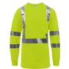 Workwear Work Force Hi-Visibility Shirts | Work Force Men'S Class 3 Hi Viz Yellow Long Sleeve Pocket T-Shirt Safety Yellow