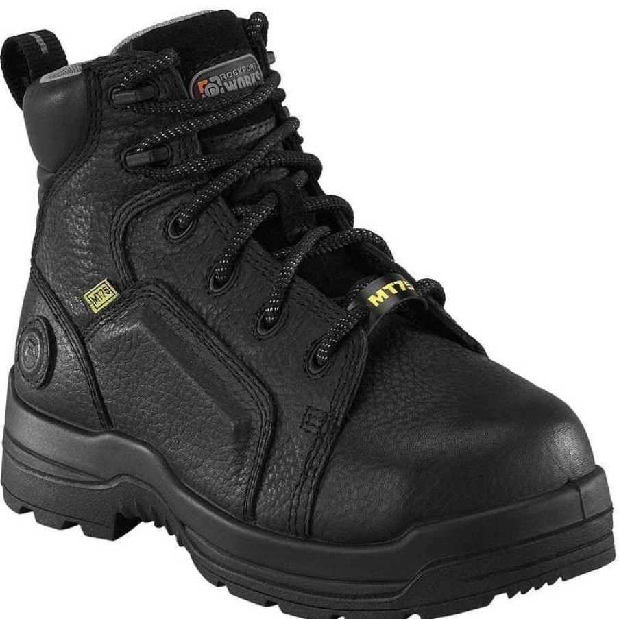 Footwear Rockport Met Guard | Rockport 6-Inch More Energy Metatarsal Guard Comp Toe Boots Black