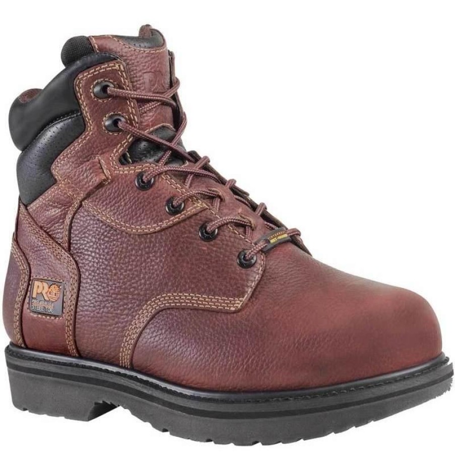 Footwear Timberland Pro Met Guard | Timberland Pro Men'S Flexshield 6-Inch Steel Toe Boots Burgundy