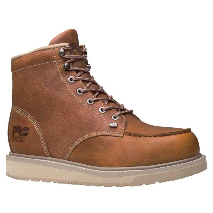 Footwear Timberland Pro Non-Slip Boots | Timberland Pro Men'S Barstow Wedge Moc Alloy Toe Boots Rust