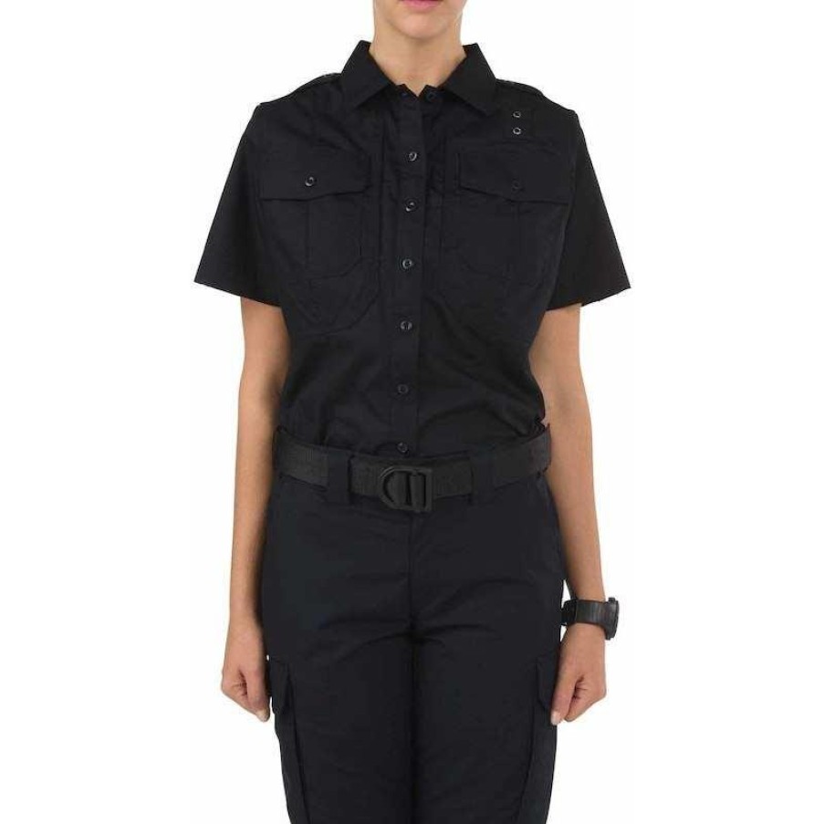 Workwear 5.11 Tactical Work Shirts | 5.11 Tactical Women'S B Class Taclite Pdu Short Sleeve Shirt Midnight Navy Blue