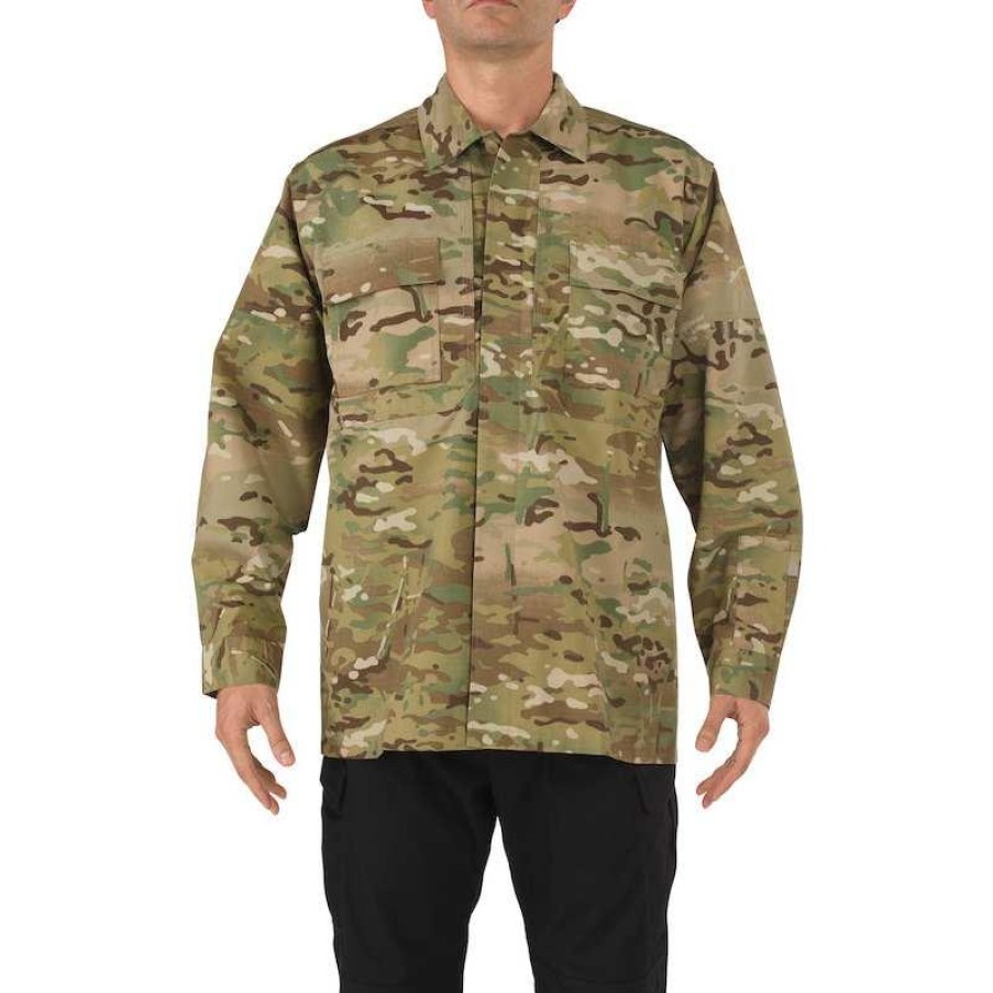 Workwear 5.11 Tactical Work Shirts | 5.11 Tactical Multicam Tdu Ripstop Long Sleeve Shirt Camouflage