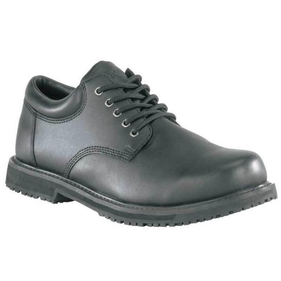 Footwear Grabbers Oxfords | Grabbers Men'S Friction Slip Resistant Oxford Black