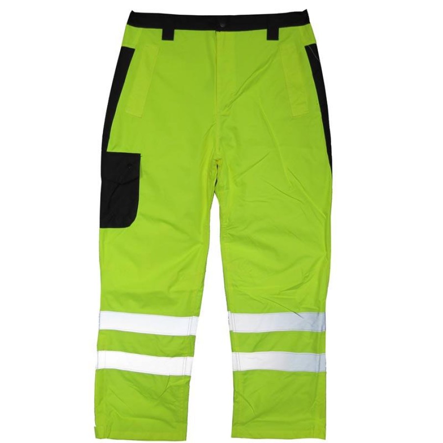 Outerwear Work Force Rain Pants & Bibs | Work Force Men'S Waterproof Hi Viz With Reflective Rain Pants Hi Viz Green