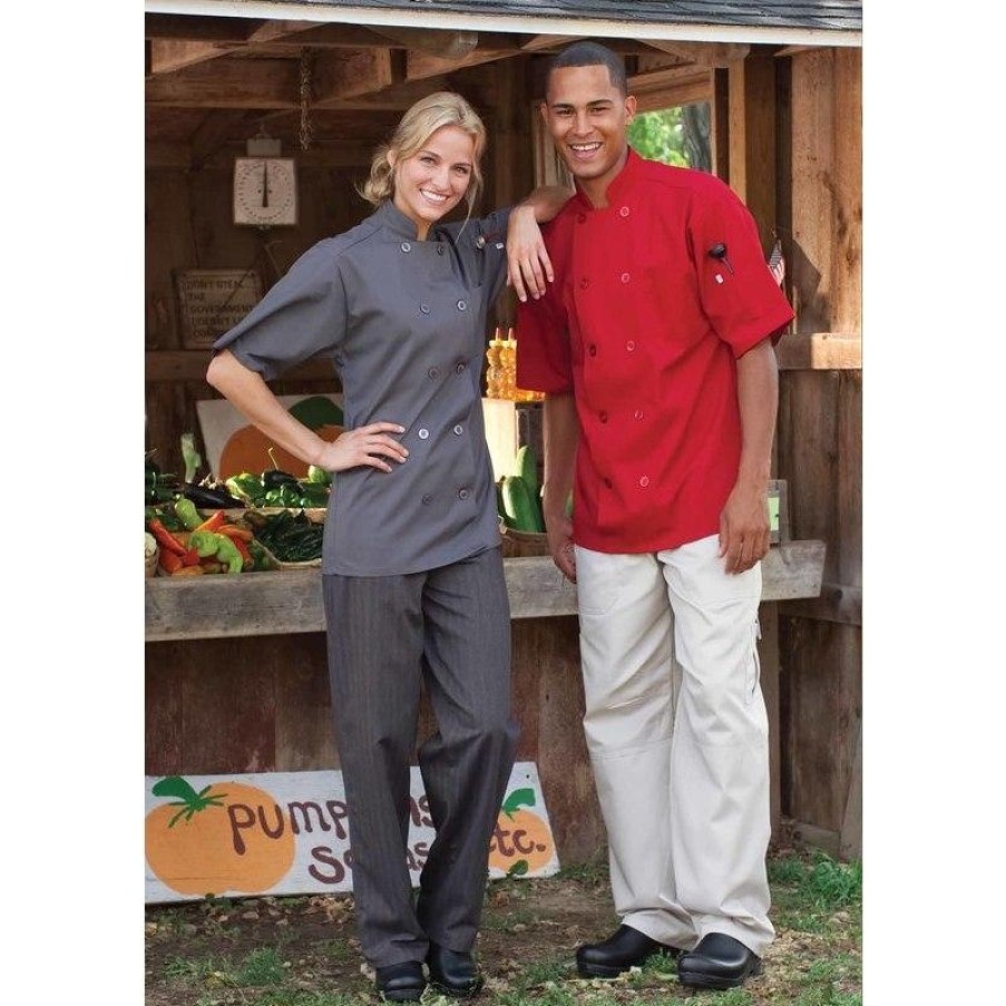 Workwear Uncommon Threads Chef Coats | Uncommon Threads South Beach Short Sleeve 10 Button Chef Coat