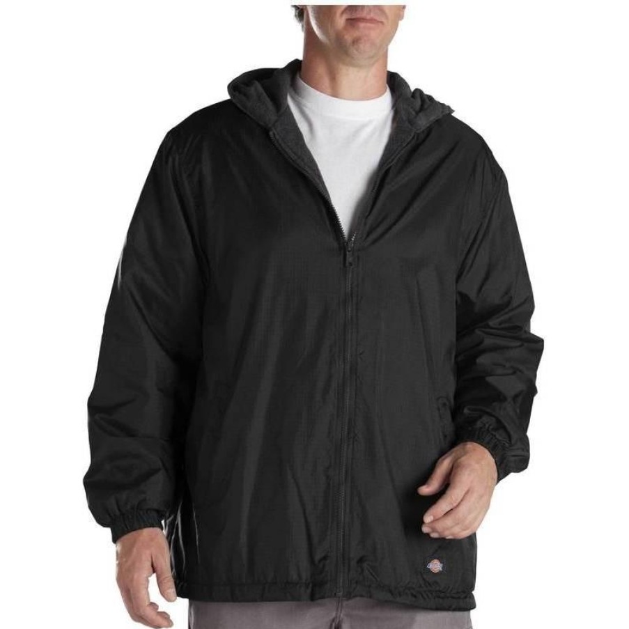 Outerwear Dickies Rain Jackets | Dickies Fleece Lined Hooded Nylon Jacket