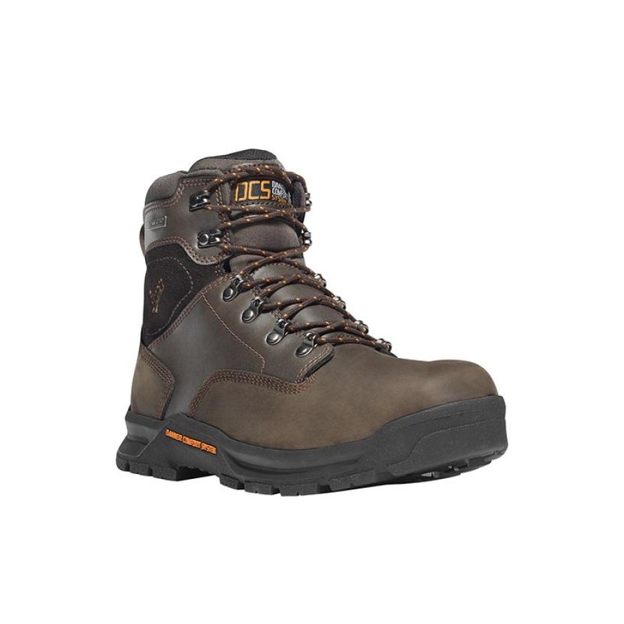 Footwear Danner Non-Steel Safety Toe | Danner Men'S 6" Crafter Saftey Toe Work Boot Brown