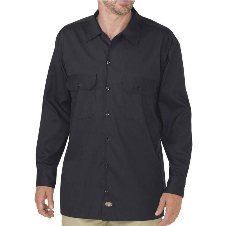 Workwear Dickies Work Shirts | Dickies Men'S Long Sleeve Flex Work Shirt