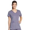 Healthcare Grey's Anatomy Active Scrub Tops | Grey'S Anatomy Active Women'S 4 Pocket V-Neck Side Panel Scrub Top