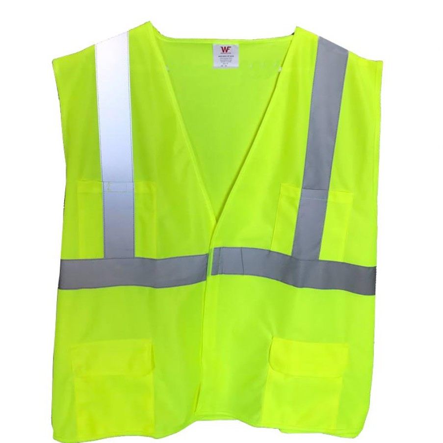 Outerwear Work Force Vests | Work Force Men'S Hi Visibility Class 2 Vest Hi-Vis Green