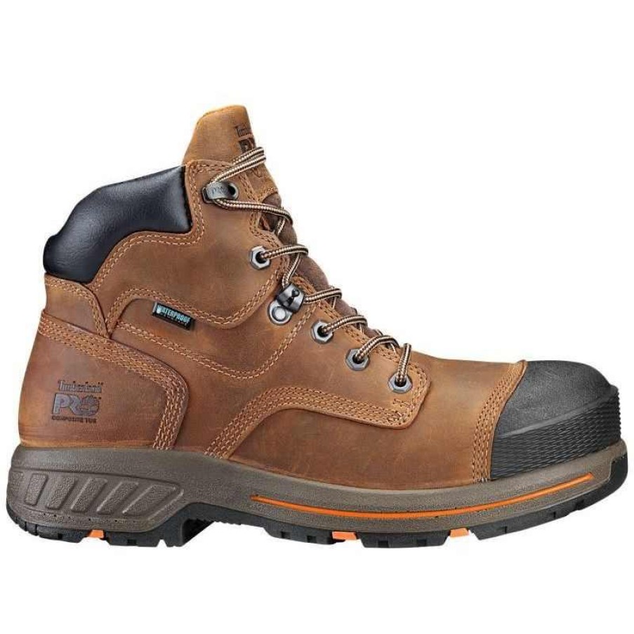 Footwear Timberland Pro Non-Slip Boots | Timberland Pro® Men'S Helix Hd 6" Composite Toe Work Boots Distressed Brown