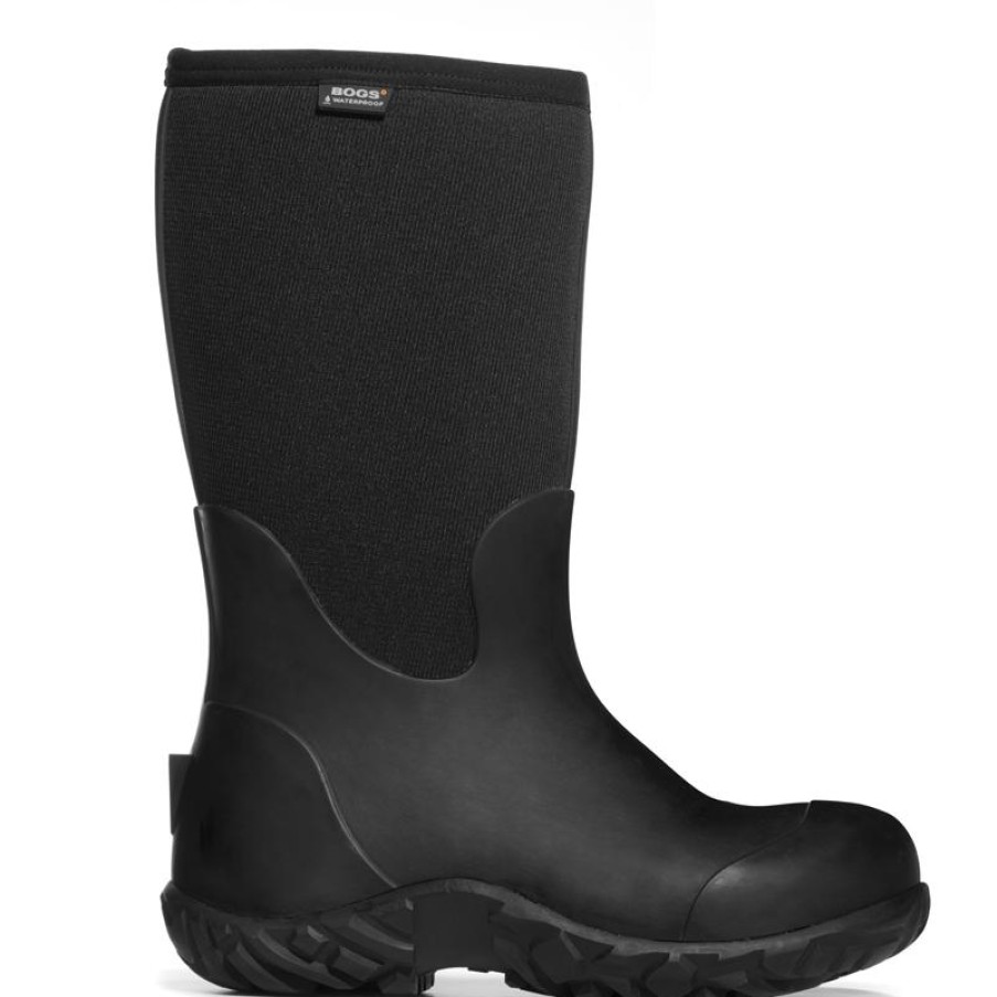 Footwear Bogs Rubber Boots | Bogs Men'S Workman Tall Waterproof Insulated Composite Toe Rubber Boot Black