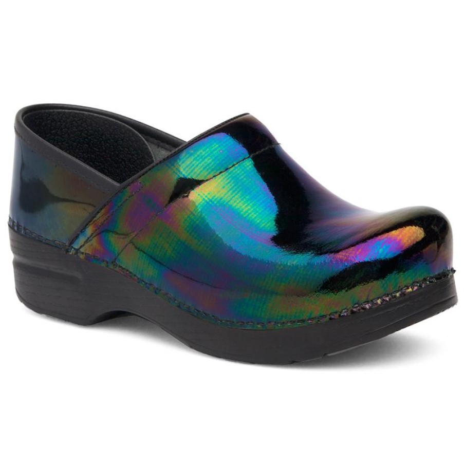 Footwear Dansko Clogs | Dansko Women'S Professional Leather Clog Petrol Patent