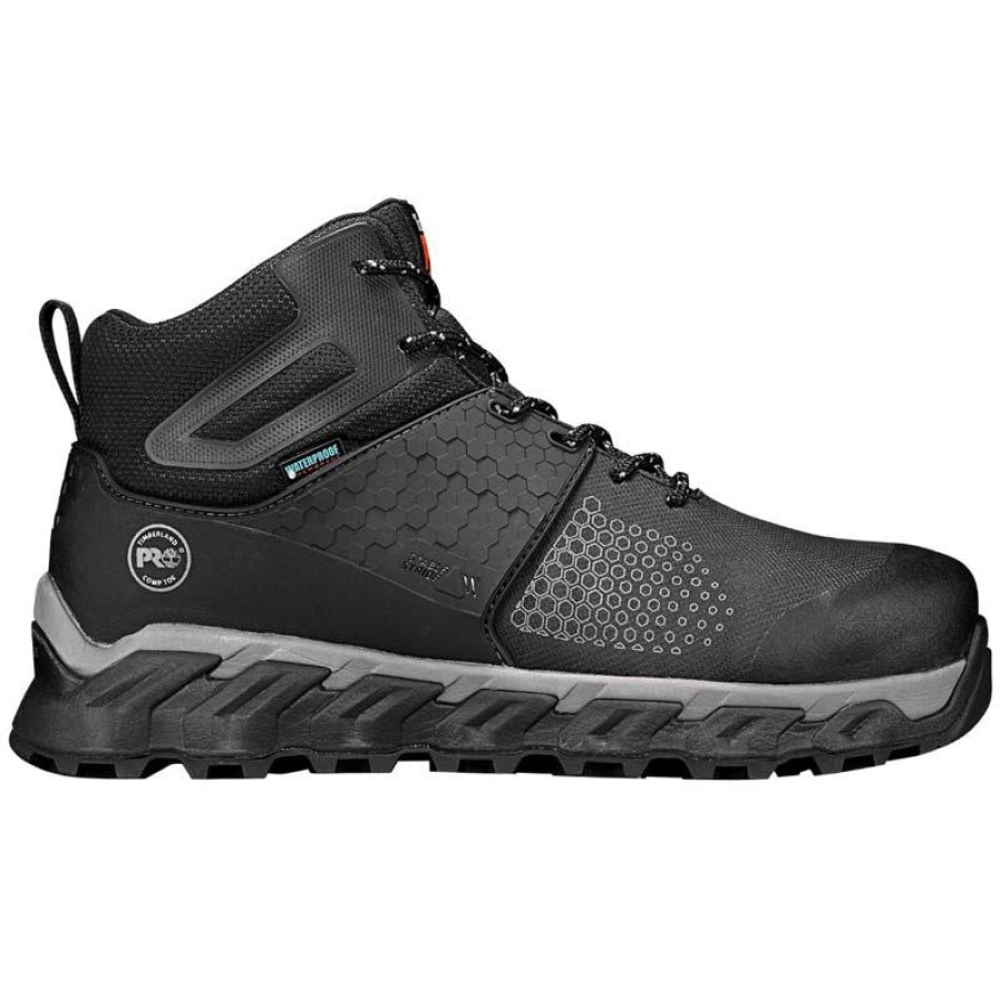 Footwear Timberland Pro Non-Slip Boots | Timberland Pro Men'S Ridgework Composite Toe Waterproof Hiker Black