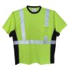 Workwear Work Force T-Shirts | Work Force Men'S Class 2 Black Side Panels Hi Visibility Safety T-Shirt Lime