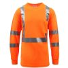 Workwear Work Force Hi-Visibility Shirts | Work Force Men'S Class 3 Hi Viz Long Sleeve Pocket T-Shirt Orange