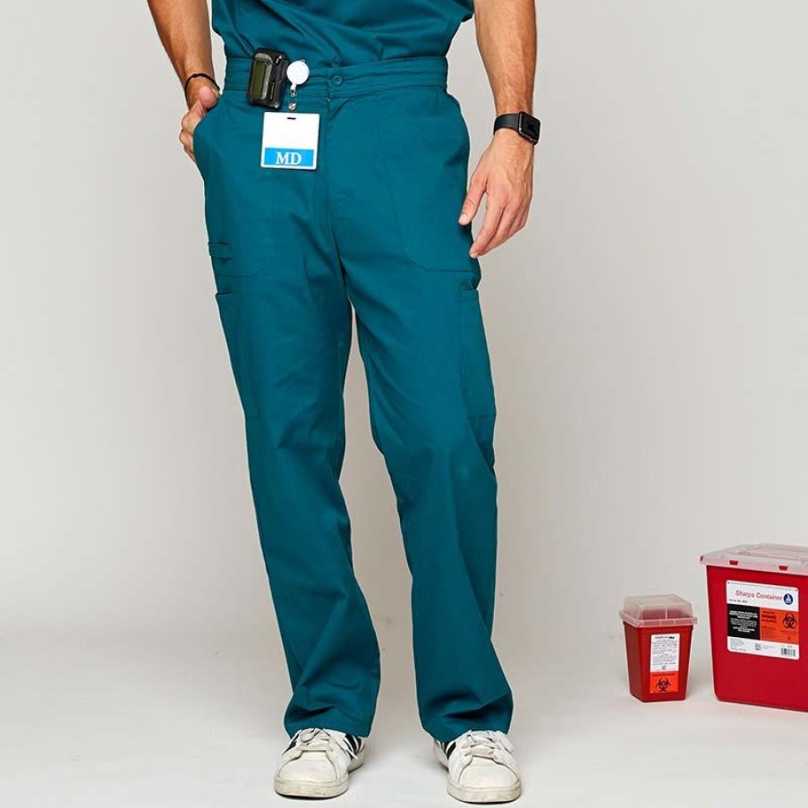 Healthcare Rx Gear Stretch Scrub Pants | Rx Gear Stretch Men'S Zip Fly Cargo Scrub Pants