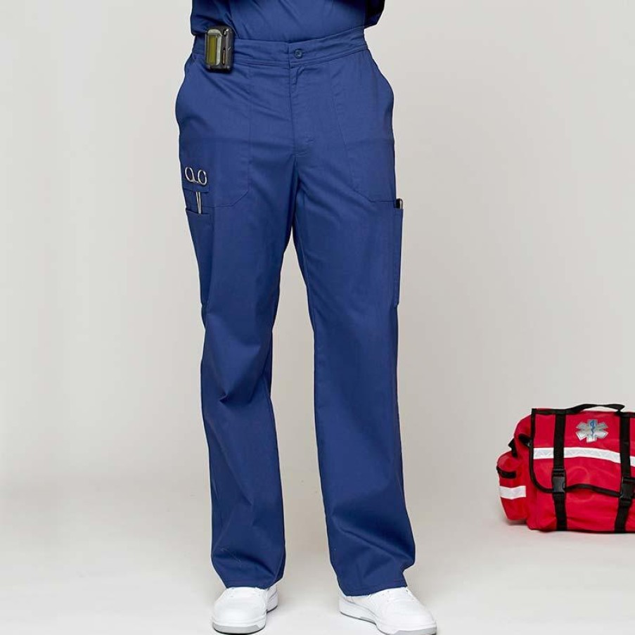 Healthcare Rx Gear Stretch Scrub Pants | Rx Gear Stretch Men'S Zip Fly Cargo Scrub Pants