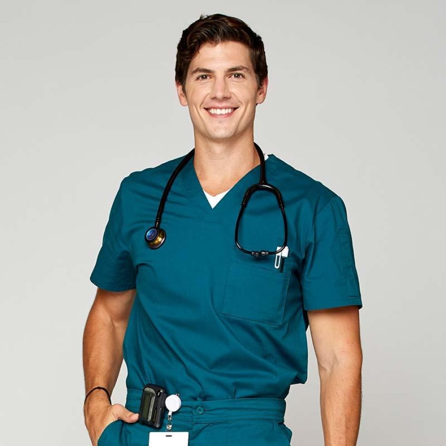 Healthcare Rx Gear Stretch Scrub Tops | Rx Gear Stretch Men'S V-Neck Scrub Top