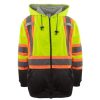 Outerwear Work Force Hoodies | Work Force Men'S Class 3 Hi-Visibility Thermal Lined Hooded Sweatshirt Lime / Black