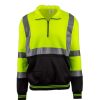 Outerwear Work Force Sweatshirts | Work Force Men'S Class 3 Hi-Viz 1/4 Zip Pullover Sweatshirt Hi-Vis Yellow