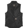 Outerwear Carhartt Vests | Carhartt Men'S Washed Duck Sherpa Lined Mock Neck Vest