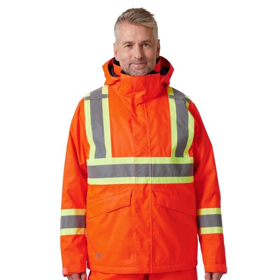 Outerwear Helly Hansen Rain Jackets | Helly Hansen Men'S Alta Hi-Vis Waterproof Insulated Jacket