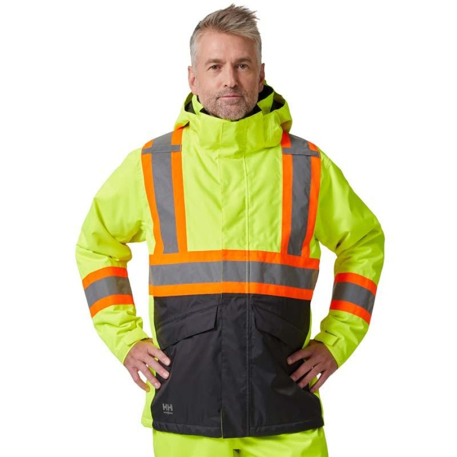 Outerwear Helly Hansen Rain Jackets | Helly Hansen Men'S Alta Hi-Vis Waterproof Insulated Jacket