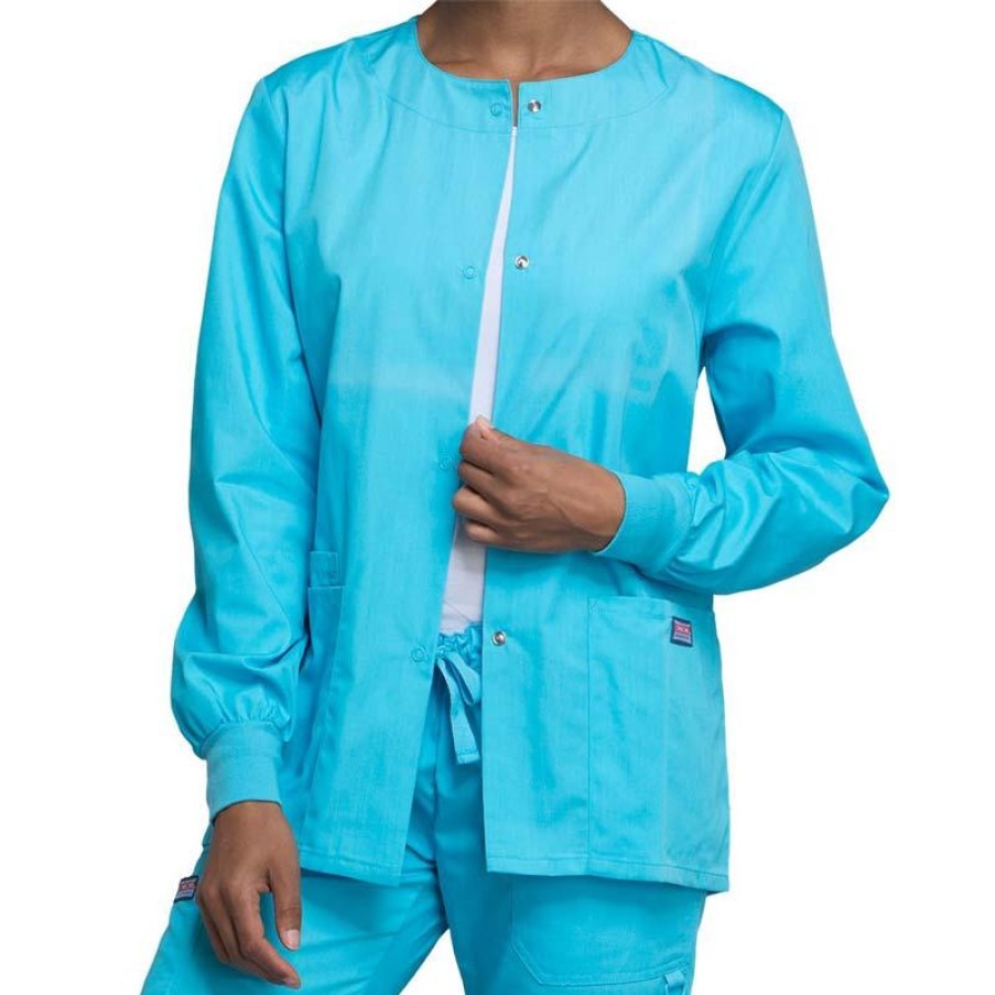 Healthcare Cherokee Workwear Lab Coats & Jackets | Cherokee Workwear Solid Color Warm Up Scrub Jacket