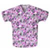 Healthcare Cherokee Scrub HQ Scrub Tops | Cherokee Scrub Hq Words Of Love Print V-Neck Scrub Top Pink Bc Ribbons