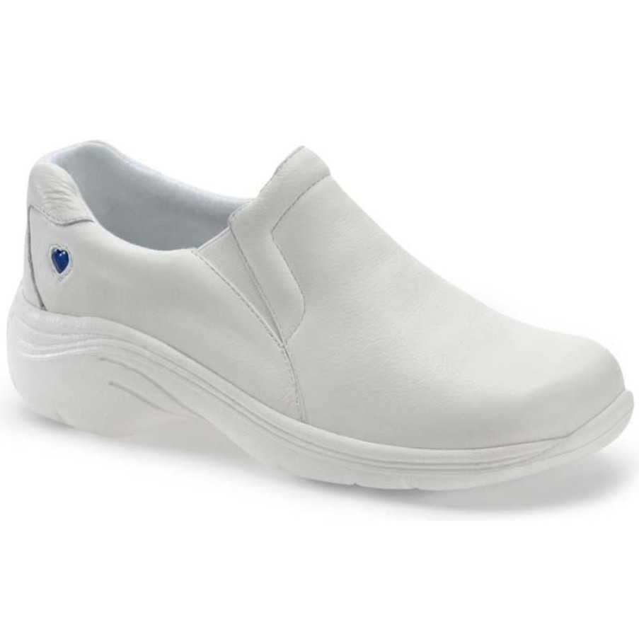 Footwear Nursemates Slip Ons | Nursemates Women'S Dove Slip On Shoes White