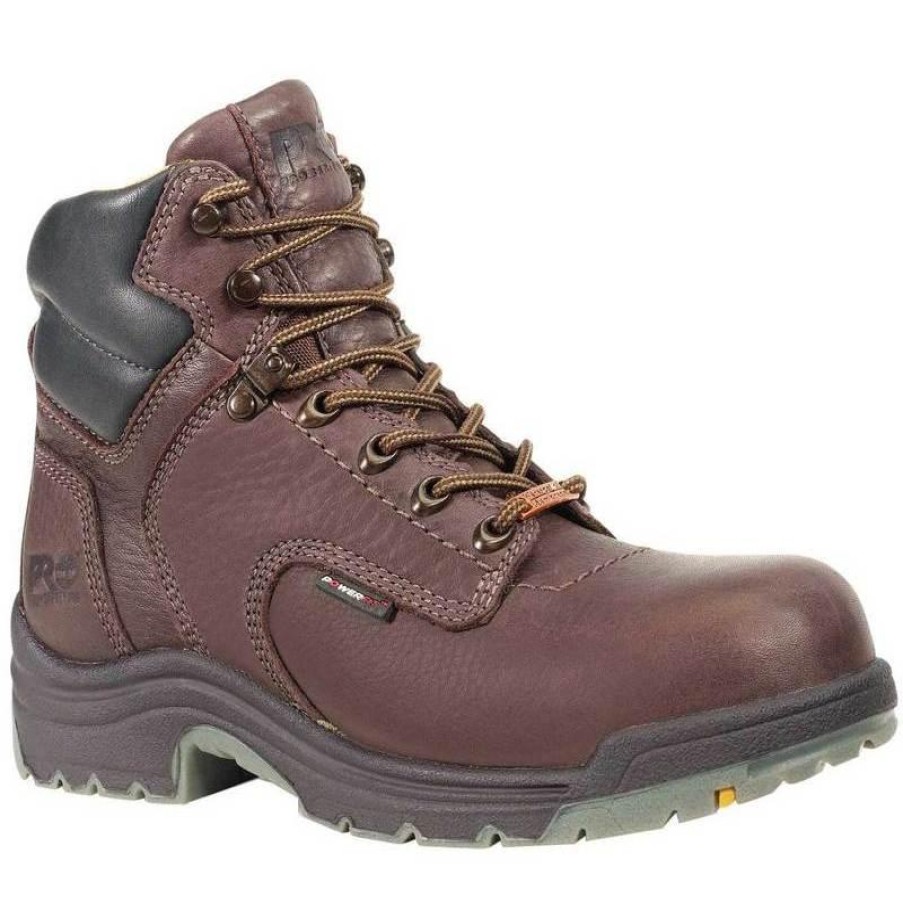 Footwear Timberland Pro Steel Toe | Timberland Pro Titan 6-Inch Waterproof Safety Toe Work Boots Brown