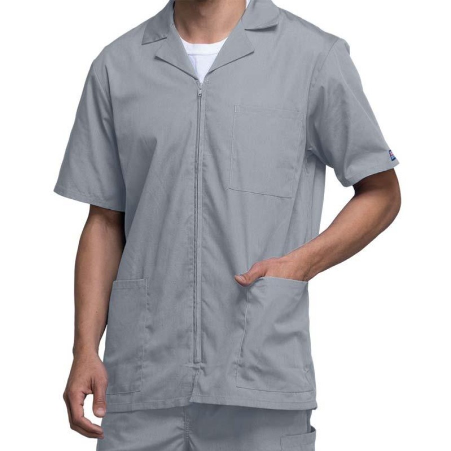 Healthcare Cherokee Workwear Lab Coats & Jackets | Cherokee Workwear Men'S Zip Front Scrub Jacket