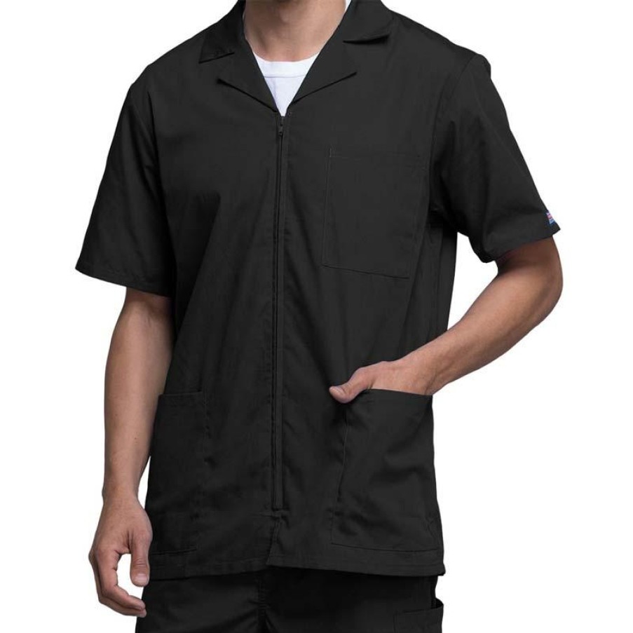 Healthcare Cherokee Workwear Lab Coats & Jackets | Cherokee Workwear Men'S Zip Front Scrub Jacket