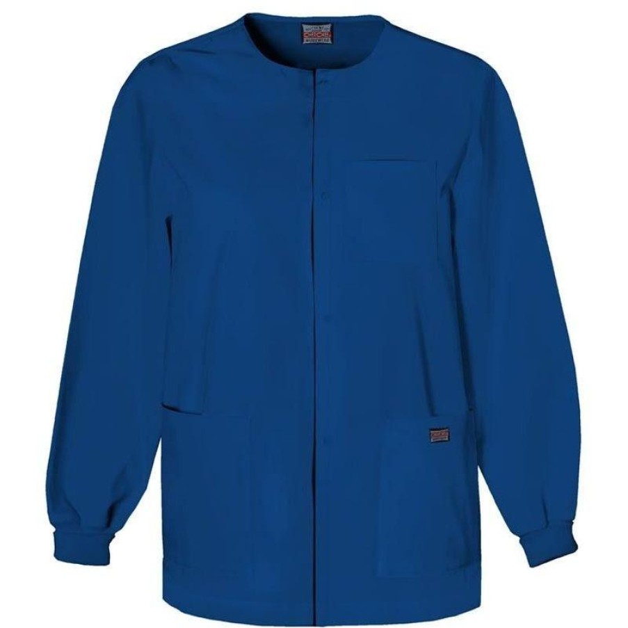 Healthcare Cherokee Workwear Lab Coats & Jackets | Cherokee Workwear Men'S Snap Front Scrub Jacket