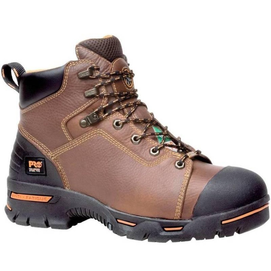 Footwear Timberland Pro Non-Slip Boots | Timberland Pro Endurance 6-Inch Steel Toe Waterproof Boots Brown