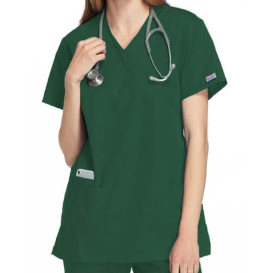 Healthcare Cherokee Workwear Scrub Tops | Cherokee Workwear Mock Wrap Tunic Scrub Top