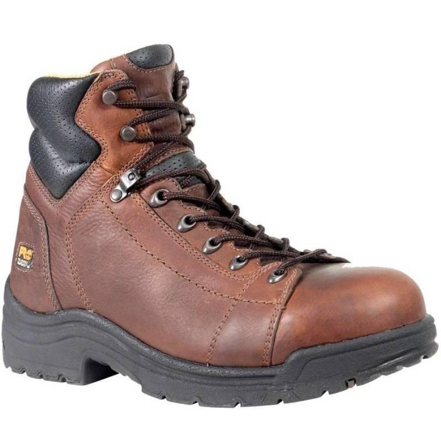 Footwear Timberland Pro Steel Toe | Timberland Pro Men'S Titan 6-Inch Alloy Toe Work Boots Brown