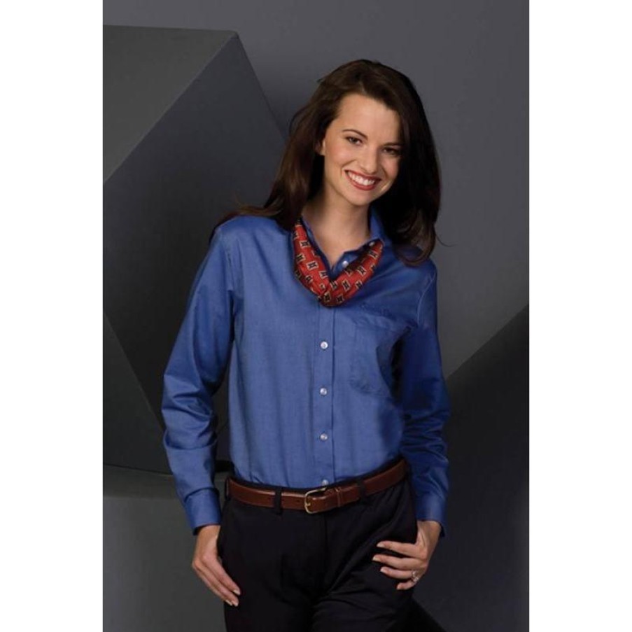 Workwear Edwards Dress Shirts | Edwards Women'S Long Sleeve Dress Button Down Oxford Shirt