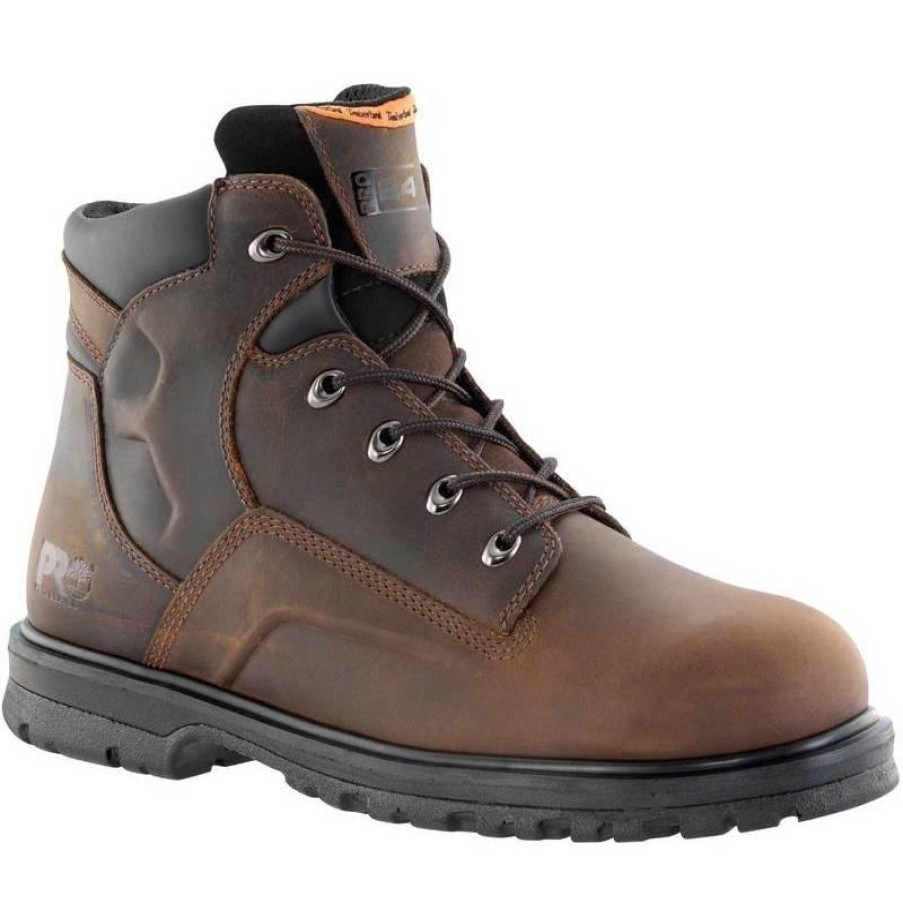 Footwear Timberland Pro Non-Slip Boots | Timberland Pro Men'S Magnus 6-Inch Steel Toe Work Boots Brown