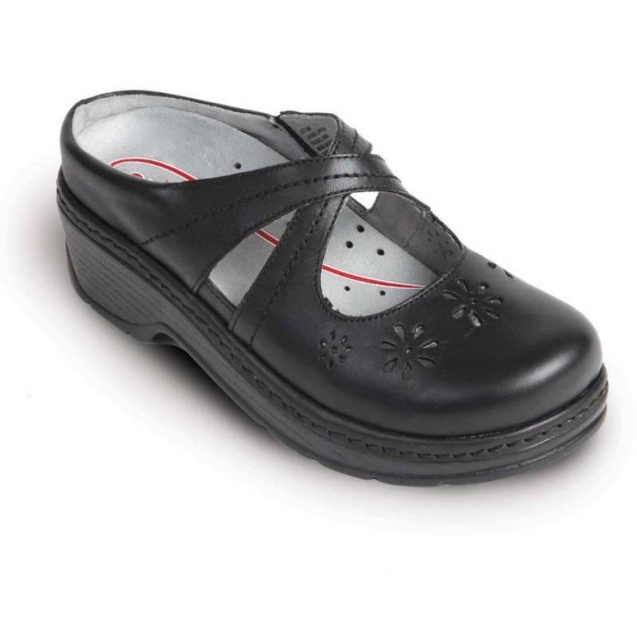 Footwear Klogs Non-Slip Healthcare | Klogs Women'S Carolina Slip On Shoes Black Smooth