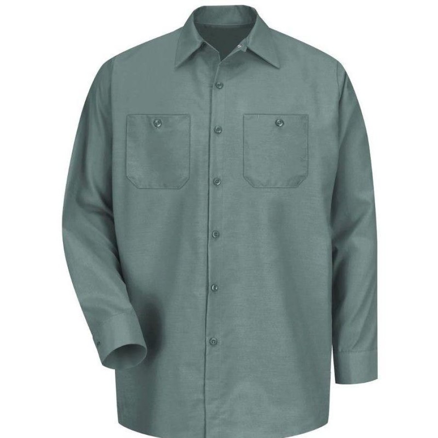 Workwear Red Kap Work Shirts | Kap Men'S Long Sleeve Industrial Work Shirt