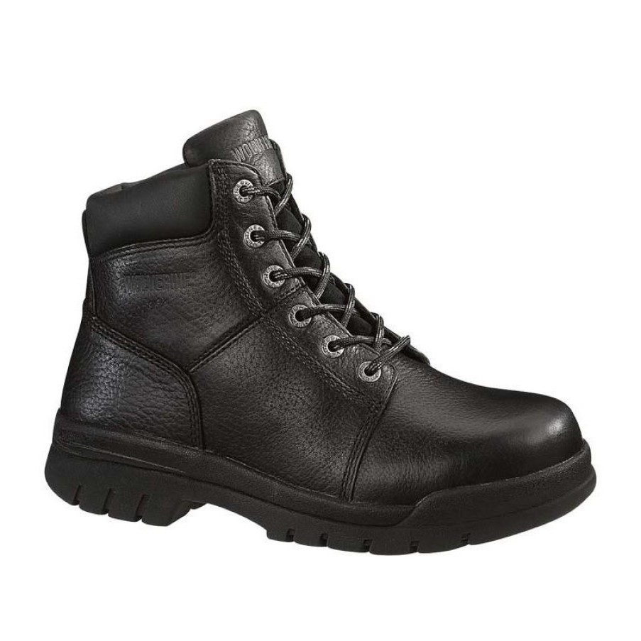 Footwear Wolverine Steel Toe | Wolverine 6-Inch Marquette Steel Toe Eh Boots Black