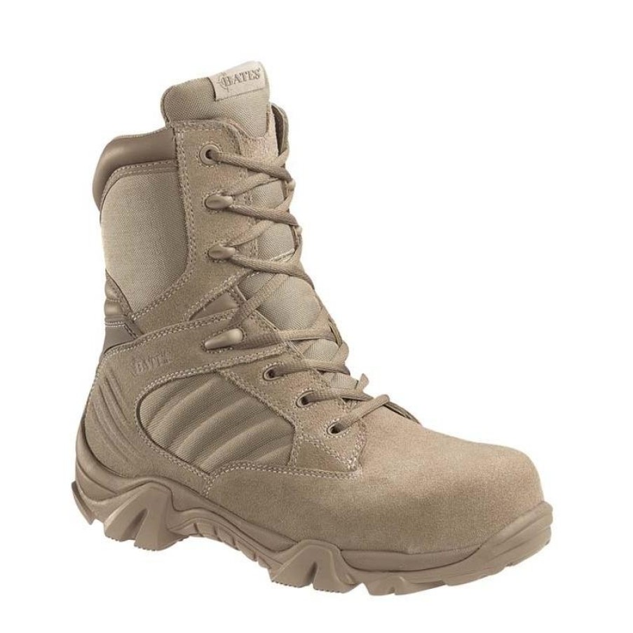 Footwear Bates Non-Slip Boots | Bates Men'S Gx-8 Desert Composite Toe Zip Boots Tan