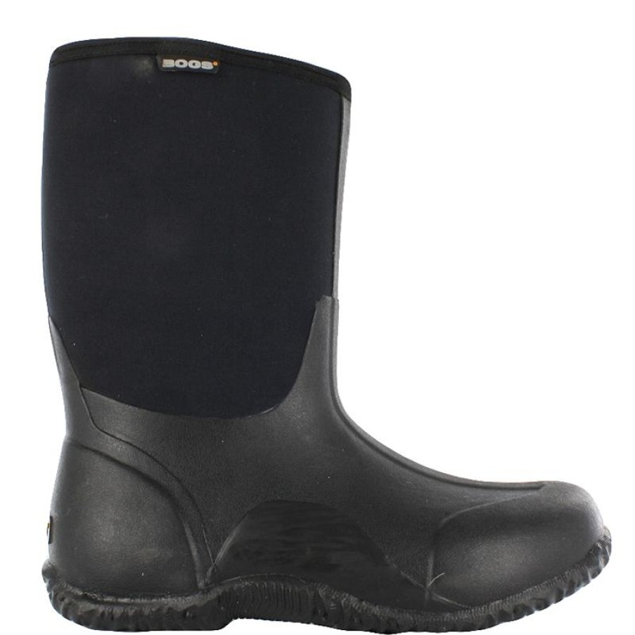 Footwear Bogs Non-Slip Boots | Bogs Men'S 10" Classics High Waterproof Insulated Rubber Boot Black